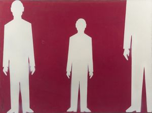 RENATO MAMBOR - Uomini statistici - Tre bianchi su fondo rosso