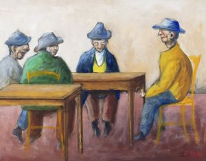 OTTONE ROSAI - Quattro uomini al tavolo