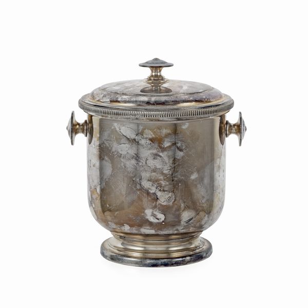 Secchiello portaghiaccio in metallo argentato  - Asta Argenti e L'Arte della tavola - Associazione Nazionale - Case d'Asta italiane