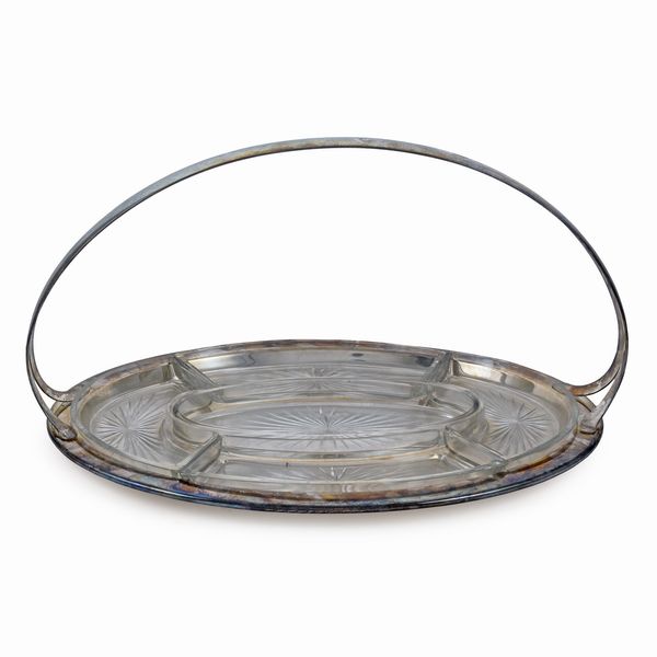 Antipastiera in metallo argentato e vetro  - Asta Argenti e L'Arte della tavola - Associazione Nazionale - Case d'Asta italiane