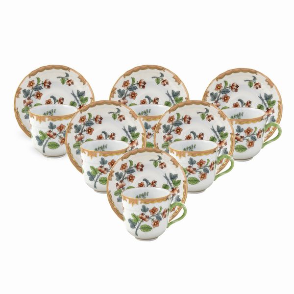 Herend, per Candida Tupini, Roma, servizio da caff� (24)  - Asta Argenti e L'Arte della tavola - Associazione Nazionale - Case d'Asta italiane