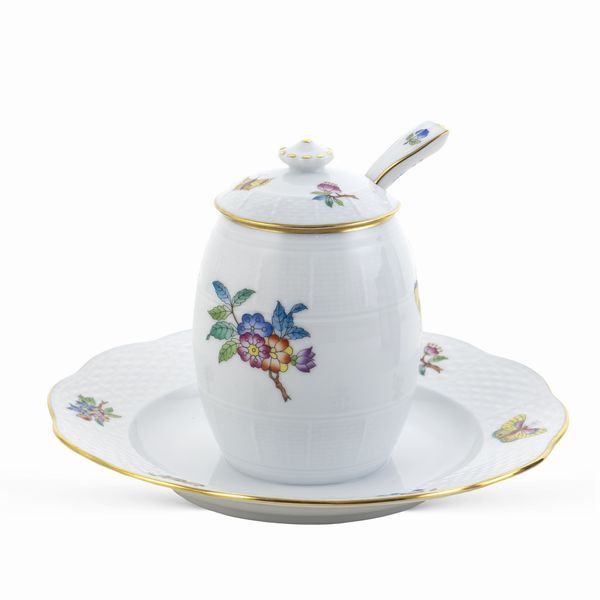 Herend, compostiera completa di cucchiaio  - Asta Argenti e L'Arte della tavola - Associazione Nazionale - Case d'Asta italiane