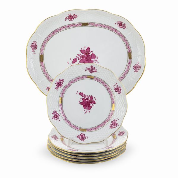 Herend, set da dolce in porcellana (7)  - Asta Argenti e L'Arte della tavola - Associazione Nazionale - Case d'Asta italiane