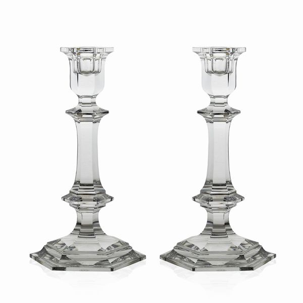 Baccarat, coppia di candelieri  - Asta Argenti e L'Arte della tavola - Associazione Nazionale - Case d'Asta italiane