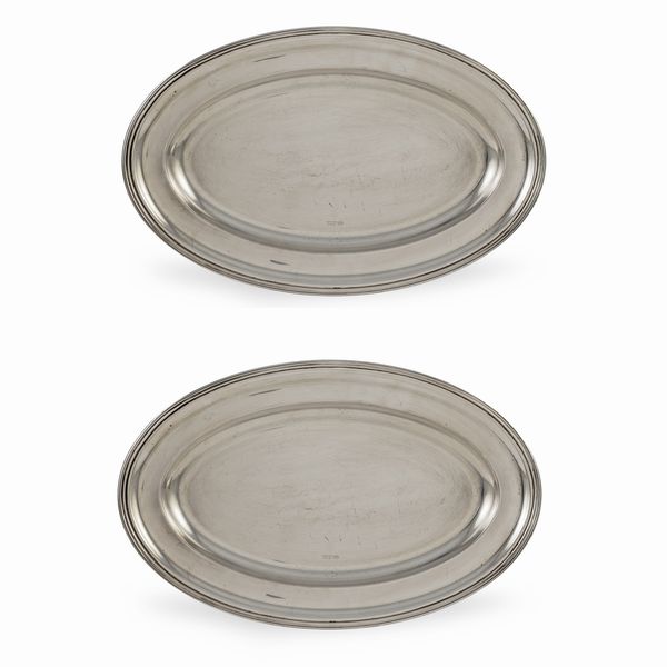 Sambonet, coppia di vassoi in ottone argentato  - Asta Argenti e L'Arte della tavola - Associazione Nazionale - Case d'Asta italiane