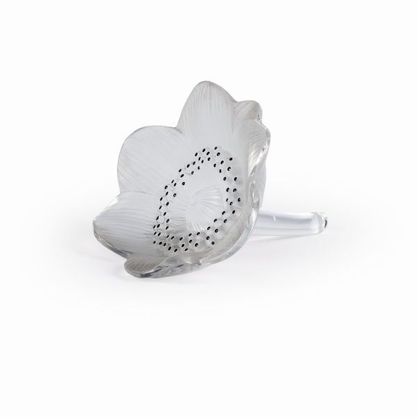 Lalique, fiore in vetro trasparente  - Asta Argenti e L'Arte della tavola - Associazione Nazionale - Case d'Asta italiane