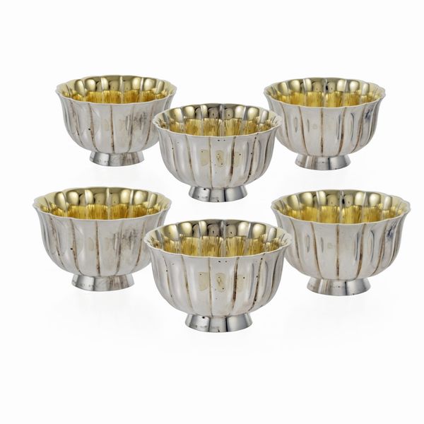 Bulgari, sei salierine in argento e argento dorato  - Asta Argenti e L'Arte della tavola - Associazione Nazionale - Case d'Asta italiane