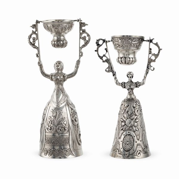 Due coppe dell'amore in argento  - Asta Argenti e L'Arte della tavola - Associazione Nazionale - Case d'Asta italiane