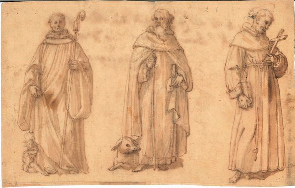 Scuola toscana del XVI-XVII secolo Studio per figure di santi  - Asta Old Masters - Associazione Nazionale - Case d'Asta italiane