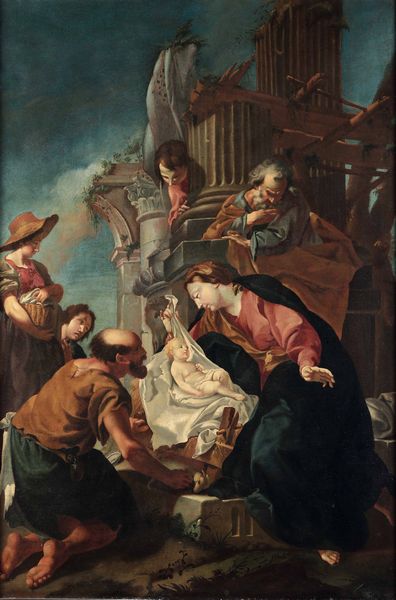 Giovan Battista Pittoni, Cerchia di : Adorazione dei pastori  - Asta Old Masters - Associazione Nazionale - Case d'Asta italiane