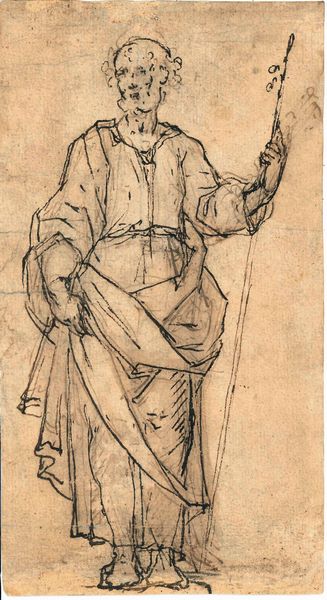 Scuola fiorentina del XVII secolo Studio per la figura di San Giuseppe  - Asta Old Masters - Associazione Nazionale - Case d'Asta italiane