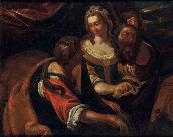 Scuola lombarda del XVII secolo Giuditta con la testa di Oloferne  - Asta Old Masters - Associazione Nazionale - Case d'Asta italiane