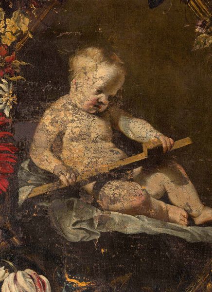 Artista fiammingo attivo a Roma nel XVII secolo Ges� Bambino entro ghirlanda di fiori  - Asta Old Masters - Associazione Nazionale - Case d'Asta italiane