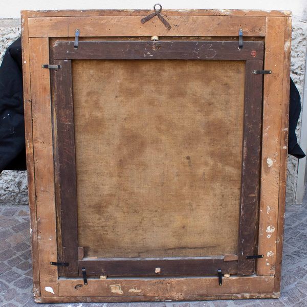 Scuola romana del XVII secolo Cristo fanciullo con globo entro ghirlanda di fiori  - Asta Old Masters - Associazione Nazionale - Case d'Asta italiane