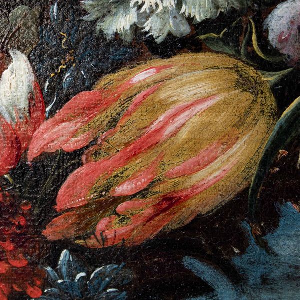 Scuola romana del XVII secolo Cristo fanciullo con globo entro ghirlanda di fiori  - Asta Old Masters - Associazione Nazionale - Case d'Asta italiane