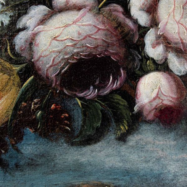 Scuola romana del XVII secolo Cristo fanciullo con globo entro ghirlanda di fiori  - Asta Old Masters - Associazione Nazionale - Case d'Asta italiane