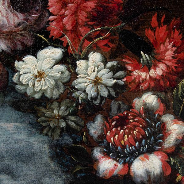 Scuola romana del XVII secolo Cristo fanciullo con globo entro ghirlanda di fiori  - Asta Old Masters - Associazione Nazionale - Case d'Asta italiane