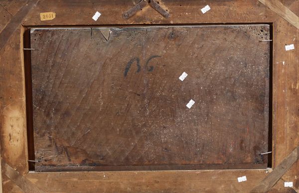 Carlo Antonio Procaccini (1571 Bologna - 1630 Bologna) e Bernardo Strozzi (1581 Genova - 1644 Venezia) Villici in un paesaggio entro ghirlanda di fiori  - Asta Old Masters - Associazione Nazionale - Case d'Asta italiane