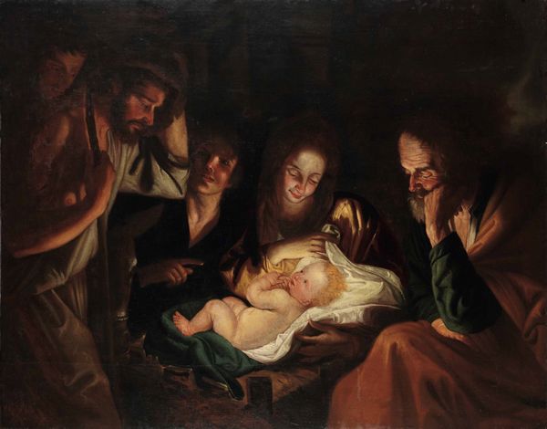 Domenico Fiasella : Adorazione dei pastori  - Asta Old Masters - Associazione Nazionale - Case d'Asta italiane