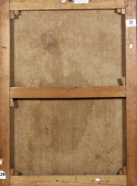 Maestro della tela Jeans (attivo in Lombardia nel XVII secolo), attribuito a La filatrice  - Asta Old Masters - Associazione Nazionale - Case d'Asta italiane