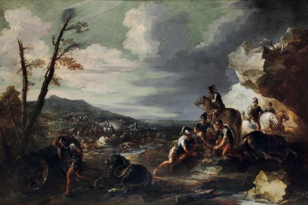 Joseph Parrocel detto Delle Battaglie : Il riposo dei cavalieri dopo la battaglia  - Asta Old Masters - Associazione Nazionale - Case d'Asta italiane