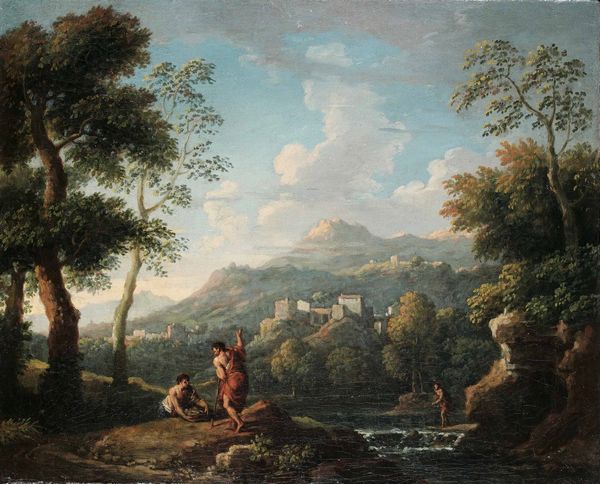 Jan Frans van Bloemen detto l’Orizzonte : Vedute con figure e architetture  - Asta Old Masters - Associazione Nazionale - Case d'Asta italiane