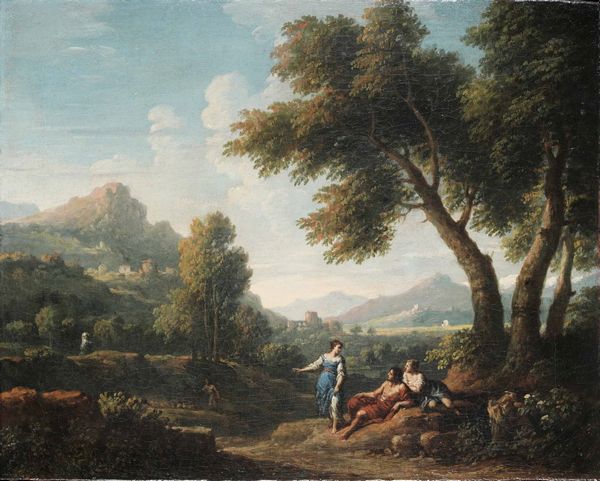 Jan Frans van Bloemen detto l’Orizzonte : Vedute con figure e architetture  - Asta Old Masters - Associazione Nazionale - Case d'Asta italiane