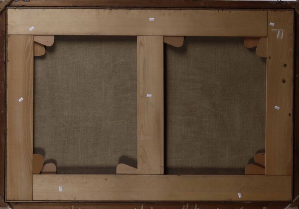 Alessandro Piazza : Corteo di carrozze sullo sfondo della citt� di Udine  - Asta Old Masters - Associazione Nazionale - Case d'Asta italiane