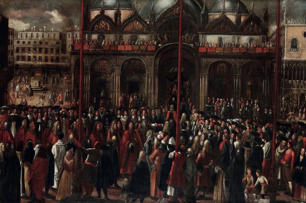 Alessandro Piazza : Processione in piazza San Marco a Venezia  - Asta Old Masters - Associazione Nazionale - Case d'Asta italiane