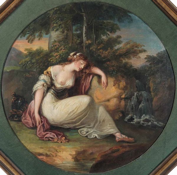 Kauffmann Angelica, Cerchia di : Fanciulla addormentata  - Asta Old Masters - Associazione Nazionale - Case d'Asta italiane