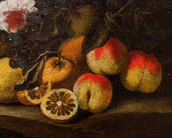 Scuola del XVIII secolo Natura morta con frutta, limoni e fiori  - Asta Old Masters - Associazione Nazionale - Case d'Asta italiane