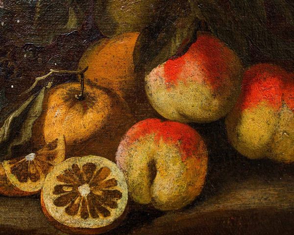 Scuola del XVIII secolo Natura morta con frutta, limoni e fiori  - Asta Old Masters - Associazione Nazionale - Case d'Asta italiane