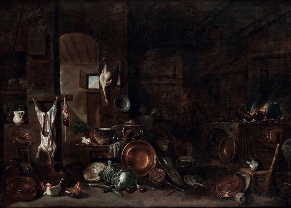 Gian Domenico Valentino : Interno di cucina  - Asta Old Masters - Associazione Nazionale - Case d'Asta italiane