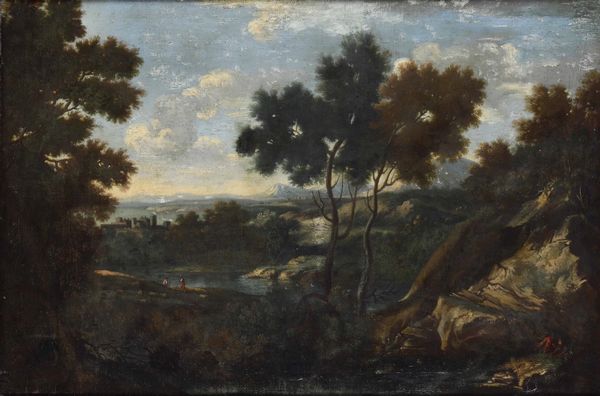 Salvator Rosa, Attribuito a : Paesaggio con pastori  - Asta Old Masters - Associazione Nazionale - Case d'Asta italiane