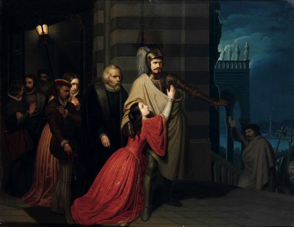 Scuola del XIX secolo Andrea Doria riceve la corona di Genova<BR>Partenza per la battaglia di un armigero  - Asta Old Masters - Associazione Nazionale - Case d'Asta italiane