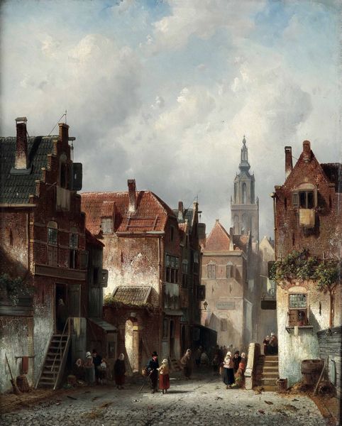 Charles Henri Joseph Leickert : Scorcio di strada cittadina con figure  - Asta Old Masters - Associazione Nazionale - Case d'Asta italiane