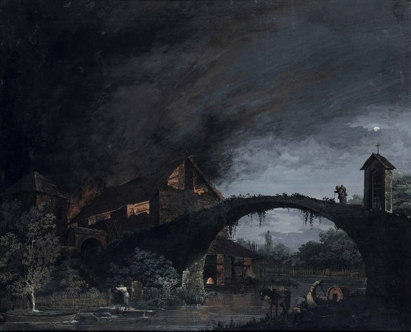 Giuseppe Bernardino Bison, Attribuito a : Villaggio in fiamme  - Asta Old Masters - Associazione Nazionale - Case d'Asta italiane