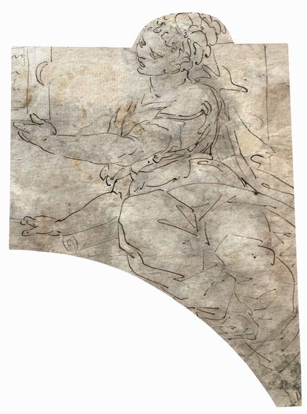 Scuola genovese del XVI secolo Studi per lunette con figure allegoriche  - Asta Old Masters - Associazione Nazionale - Case d'Asta italiane