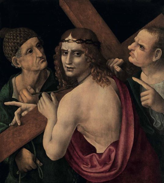 Giovan Pietro Rizzoli detto Giampietrino , Attribuito a : Cristo Porta Croce seguito dagli sgherri  - Asta Old Masters - Associazione Nazionale - Case d'Asta italiane