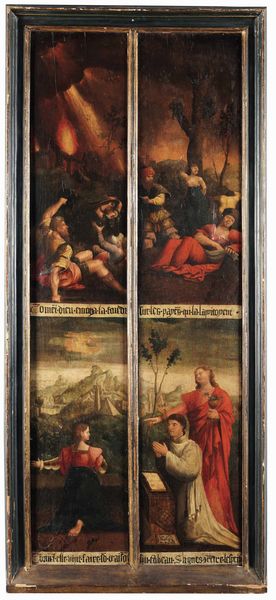 Scuola di Bruxelles del XVI secolo Storie di Santa Eremenziana martire con ritratto di committente  - Asta Old Masters - Associazione Nazionale - Case d'Asta italiane