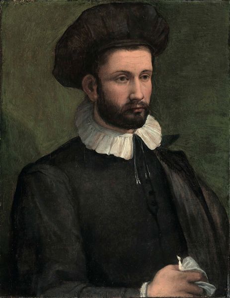 Scuola cremonese del XVI secolo Ritratto di gentiluomo con fazzoletto  - Asta Old Masters - Associazione Nazionale - Case d'Asta italiane
