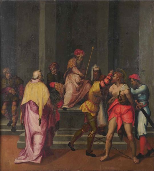 Scuola toscana del XVI secolo Erode e la cattura di San Giovanni Battista  - Asta Old Masters - Associazione Nazionale - Case d'Asta italiane