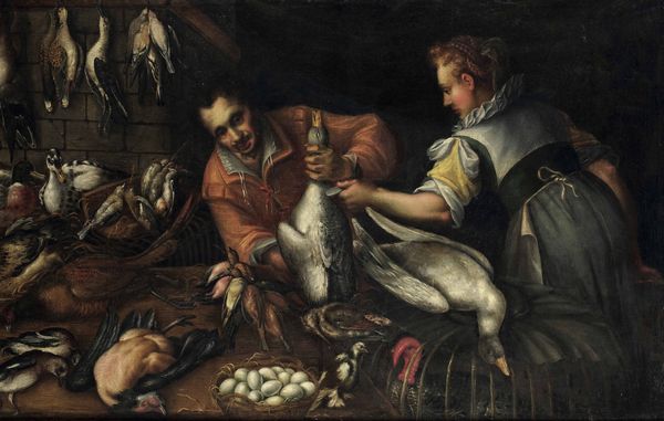 Scuola cremonese del XVI secolo Venditori di pollame  - Asta Old Masters - Associazione Nazionale - Case d'Asta italiane