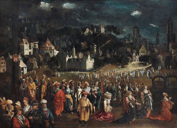 Scuola fiamminga del XVII secolo Scena sacra con committenti su sfondo di citt�  - Asta Old Masters - Associazione Nazionale - Case d'Asta italiane