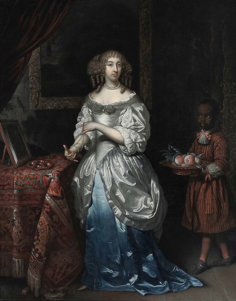 Scuola olandese della fine del XVII secolo Ritratto di nobildonna con paggetto  - Asta Old Masters - Associazione Nazionale - Case d'Asta italiane