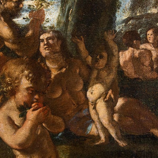 Scuola ferrarese del XVII secolo Il paradiso in terra o l�et� dell�oro  - Asta Old Masters - Associazione Nazionale - Case d'Asta italiane