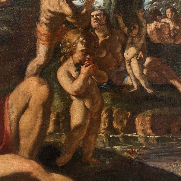 Scuola ferrarese del XVII secolo Il paradiso in terra o l�et� dell�oro  - Asta Old Masters - Associazione Nazionale - Case d'Asta italiane