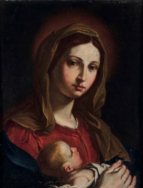 Simone Cantarini, Ambito di : Madonna con Bambino  - Asta Old Masters - Associazione Nazionale - Case d'Asta italiane