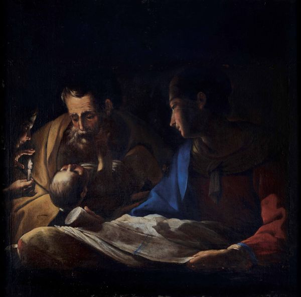 Scuola fiamminga del XVII secolo Sacra Famiglia  - Asta Old Masters - Associazione Nazionale - Case d'Asta italiane