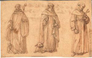 Scuola toscana del XVI-XVII secolo Studio per figure di santi  - Asta Old Masters - Associazione Nazionale - Case d'Asta italiane